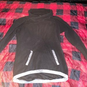 Black Fleece Cowl Neck Sweatshirt w Thumb Holes